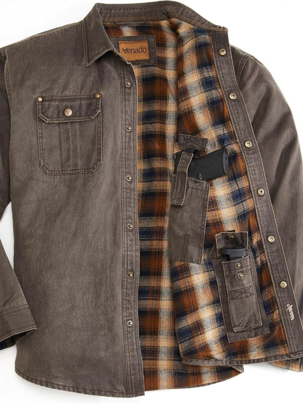 Bountyman Concealed Carry Shirt Jacket - Brown | 2XLT